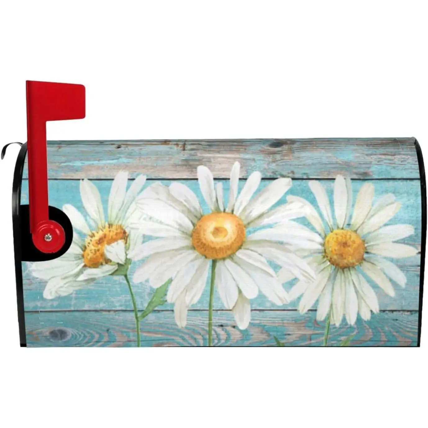 Rustic Summer Daisy Mailbox Covers, Spring 21x18 Inch Teal Old  Board  Mailbox Covers, Standard Size Mailbox Wrap  Letter Box Cover Mailbox  Cover for Garden Yard Decor