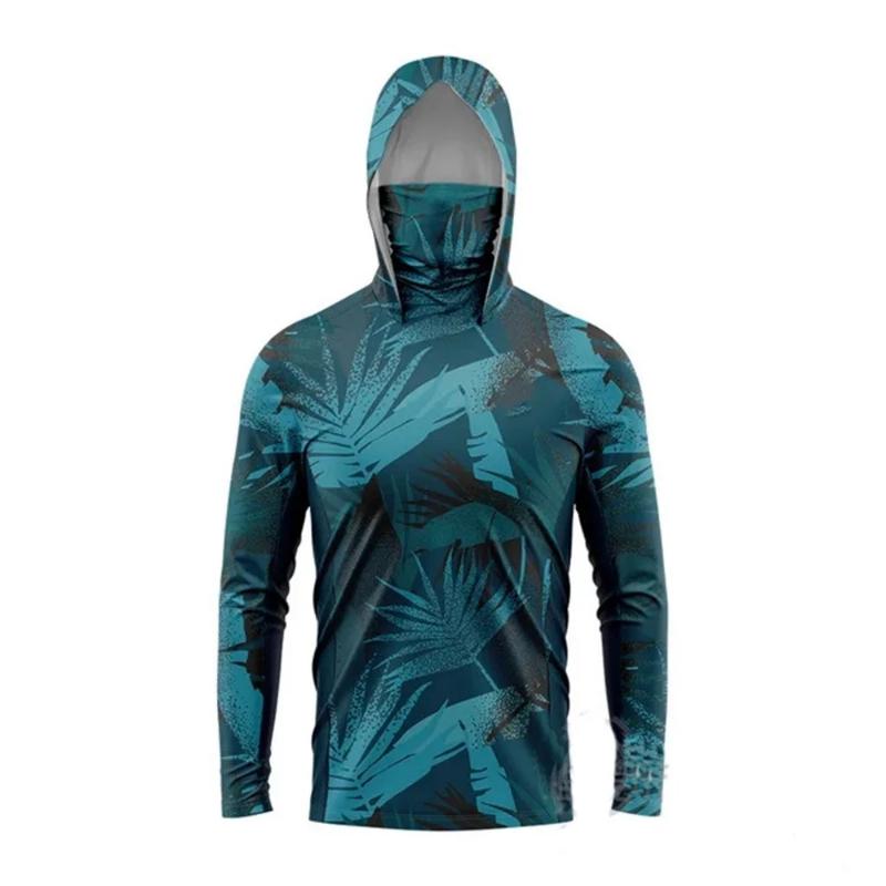 Sun Protection Clothing Men Women Fishing Hoodie Sun Protection Rash Guard Cycling Jacket Shirt Cover Mountaineering Face Collar Coat Tech Fleece Activewear