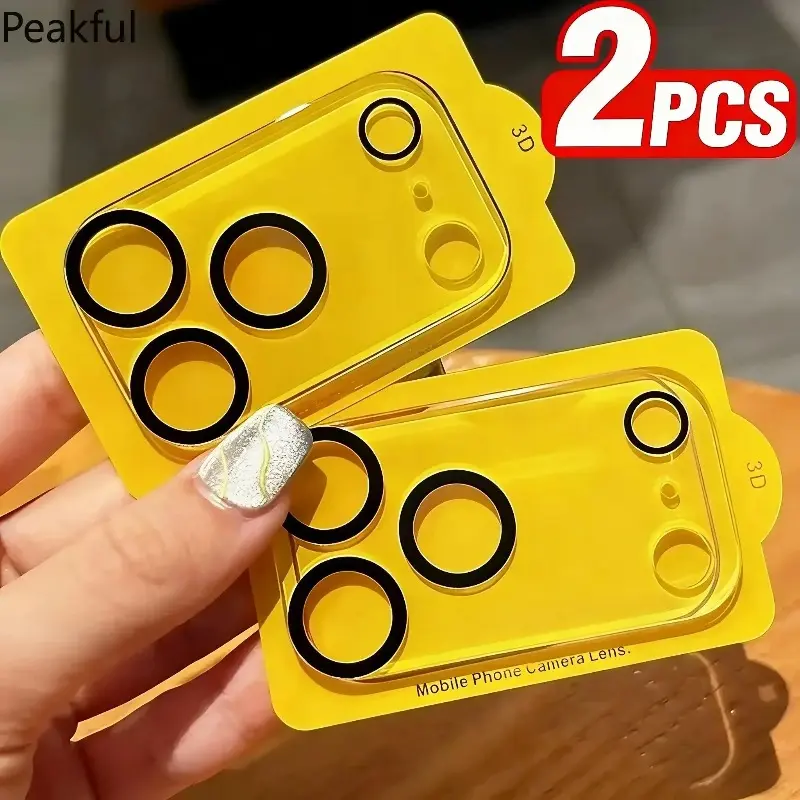 2‑Pack 9H Tempered Glass Camera Lens Protector for iPhone Series, Scratch‑Resistant HD Shield with Night Flash Support, Easy Install Case‑Friendly Phone Accessory
