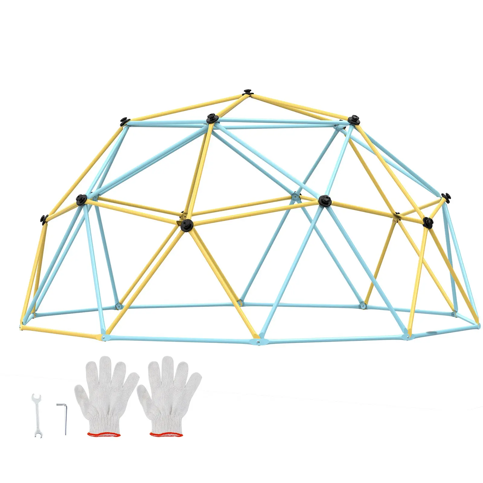 VEVOR Climbing Dome, Jungle Gym Supports 750LBS and Easy Assembly, 12FT Geometric Dome Climber Play Center for Kids 3 to 10 Years Old, with Climbing Grip, Outdoor Backyard Play Equipment for Kids