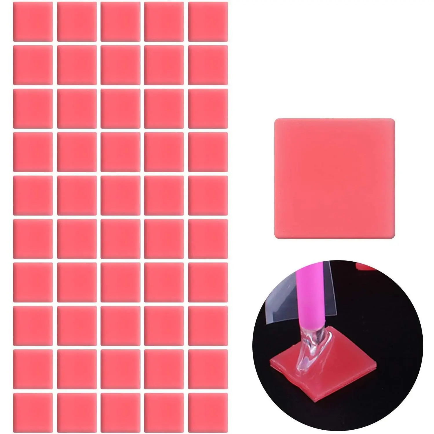 60 count Painting Glue Clay DIY  Embroidery Wax Tool Set |  Art Wax Pads, Red Color Putty, Wax Refills for Crafters,  Art Painting Accessories and Tools