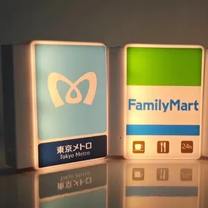 LED Mini Fridge Magnet Household Lawson Family Mart Convenience Tokyo Metro Signage Rechargeable Light Box Home Decoration Gift