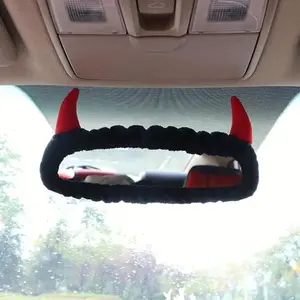 2026 New Cute Devil Horn Car Rearview Mirror Cover, Universal Funny Horn Decorative Shell, Stylish Car Interior Ornament for Auto Decoration Summer Vibe