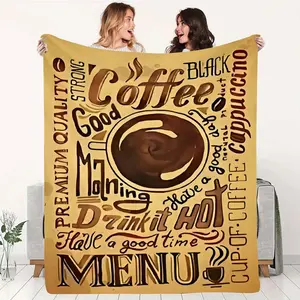 A Coffee-Themed Flannel Blanket, A Perfect Blend Of Warmth And Coffee Cravings, Is A Top Choice For Home. It Can Be Used As A Cover For Beds, Sofas, For Office Naps, As A Shawl, And For Outdoor Picnics, Camping, And Travel
