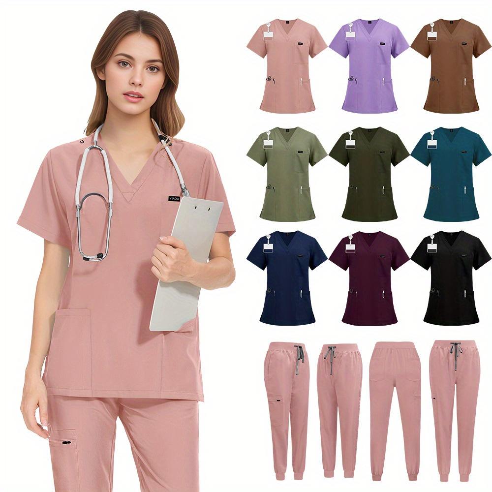 Uniforms Woman Scrub Set Nurse Beauty Salon Workwear Clinical Scrubs Top + Pant Spa Doctor Nursing Tunic Suit