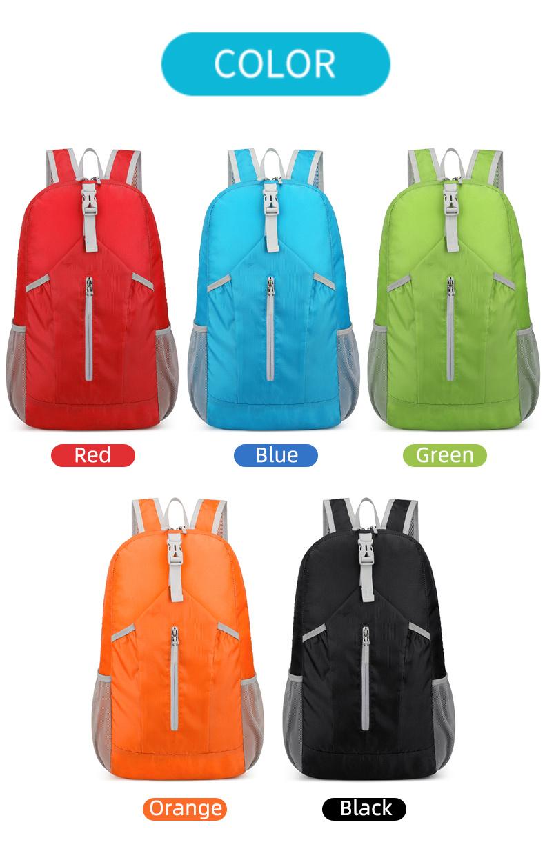 21L Ultra-Light Waterproof Nylon Backpack with Adjustable Straps - Foldable, Large Capacity, Portable for Hiking, Cycling, Fishing, Camping, Yoga & Travel - Available in Black, Blue, Green, Orange, Red, Travel Backpack