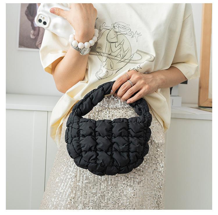 Fashion Quilted Shoulder Bags for Women Handbag Mini Cloud Pleated Bags Puffer Dumpling Bag Luxury Tote
