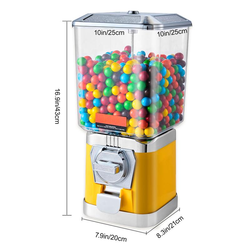 VEVOR 17/21/ 25inch H Gum Ball Machine Vending Machine Coin Bank Retro Candy Dispenser PC Blue/Yellow/Red