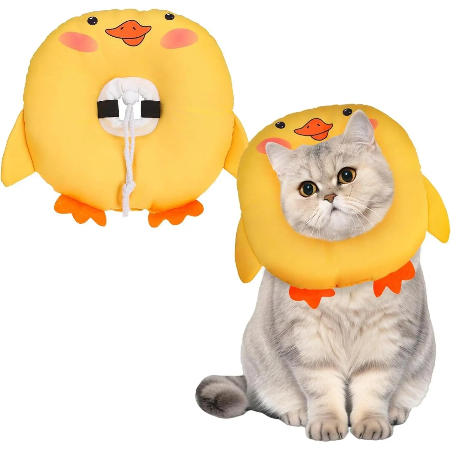 Cat Cone Collars Soft,Cat Recovery E Collars After Surgery to Stop Licking,Waterproof Adjustable Elizabeth Neck Cones Cute Pet Donut Pillow for Cats Kitten Puppy Wound Healing After Surgery
