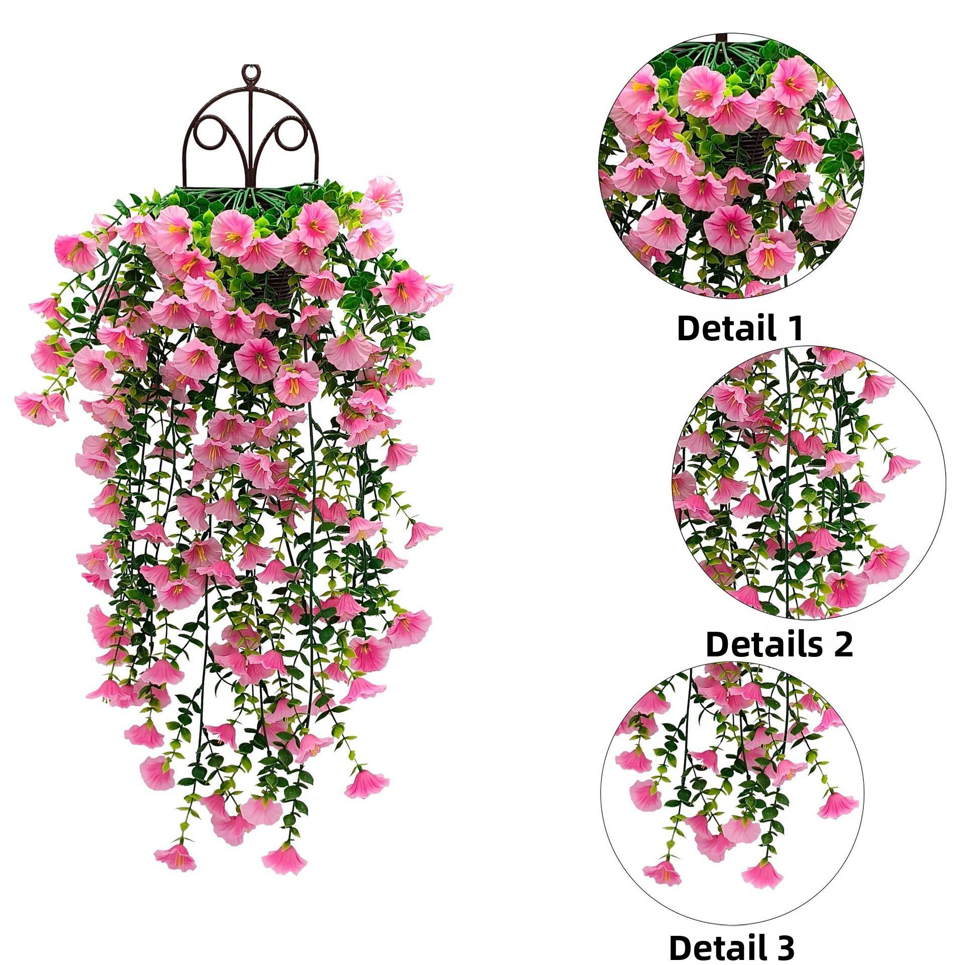 Hanging Artificial Morning Glory Flower Vines for Home Wedding Decoration Outdoor Indoor Garden Wall Decorations Realistic Fake Petunia Bouquets