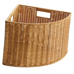 Corner Storage Basket, Compact Narrow Design, Ideal for Clothes, Bathroom, Newspapers, Side Handle Included, Space-Saving Organizer