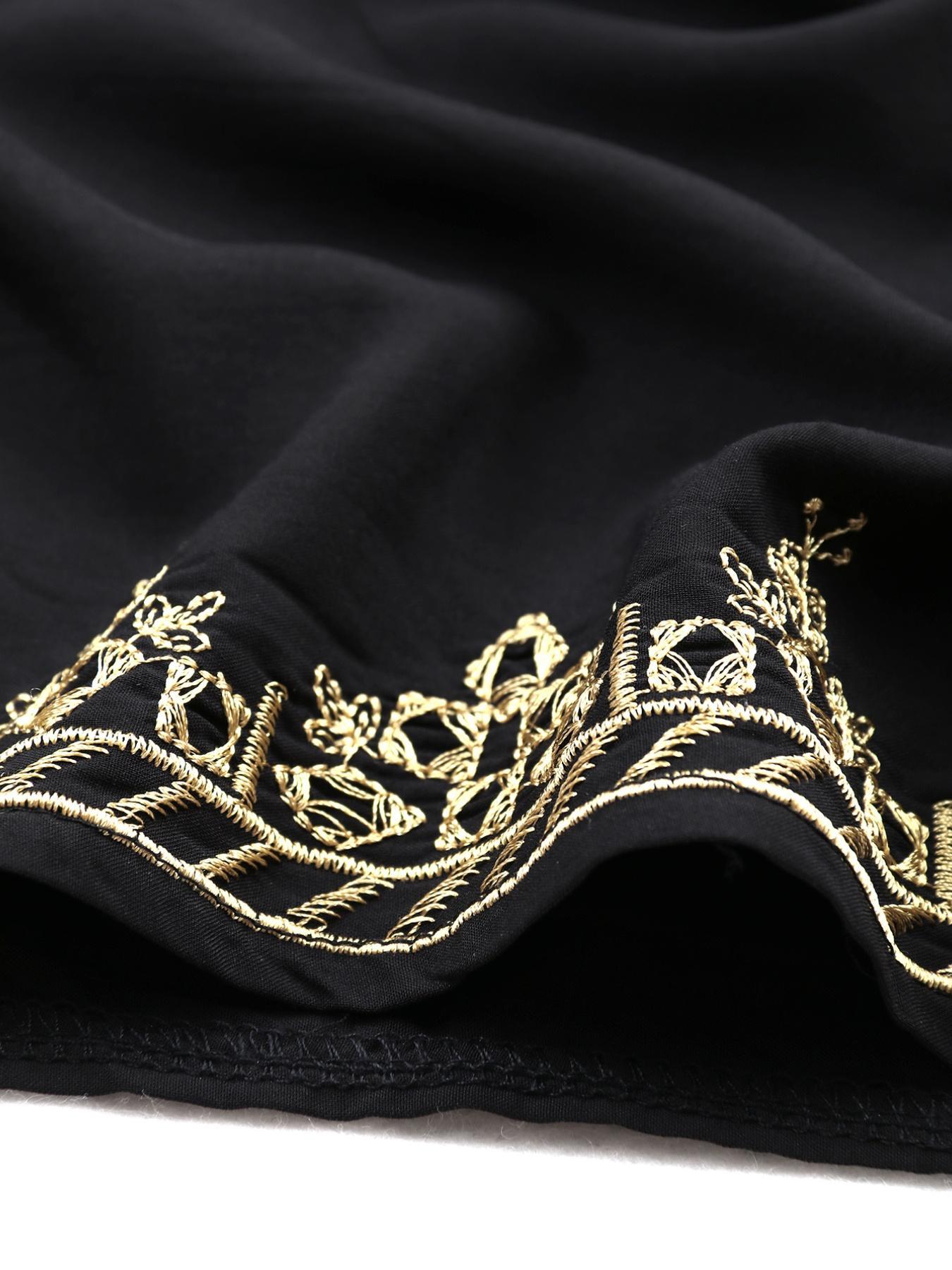 2026Plus Size Ethnic Pattern Embroidered Split Kaftan Dress, Boho Notched Neck Batwing Sleeve Long Dress, Summer Clothing, Women'S Summer Clothes, Modest Clothing Caftan Robe, Muslim Women Gowns, Modesty Muslim Clothing..