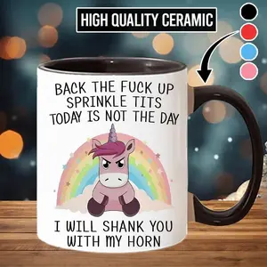 Funny Unicorn 11oz/15oz Mug I May Sparkle, But Don't Underestimate My Rage - Funny Gift Mug For Best Friend Cup Ceramic Drinkware, summervibes