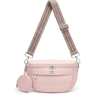 Crossbody Bag for Women, Lightweight Puffer Bum Bag with RFID Blocking Pocket & Removable  Pouch, Hands-Free Travel  Bag for Everyday