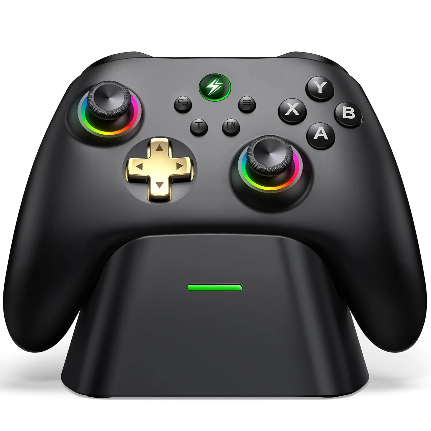 PC Gaming Controller - Hall Effect Joystick - No Drift, 2.4G & Wired 1000Hz Polling Rate, Remappable Buttons, Turbo & Vibration,  Gamepad for PC//iOS/Android with  Dock