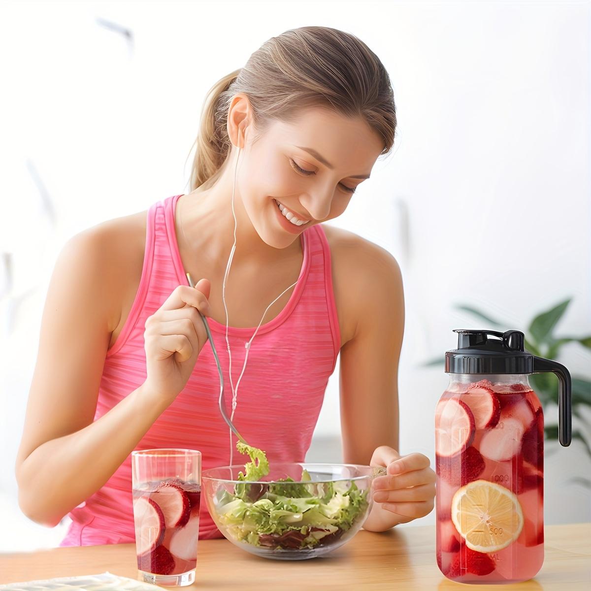 2pcs Heavy-Duty 64oz Glass Mason Jar Pitchers with Lids & Spouts - Wide Mouth for Breastmilk, Sun Tea, Cold Brew Coffee, Juice, and Refrigerator Beverages, BPA-Free, Hand Wash Only, Cold Beverage Container | Classic Glass Pitcher | Bpafree Material