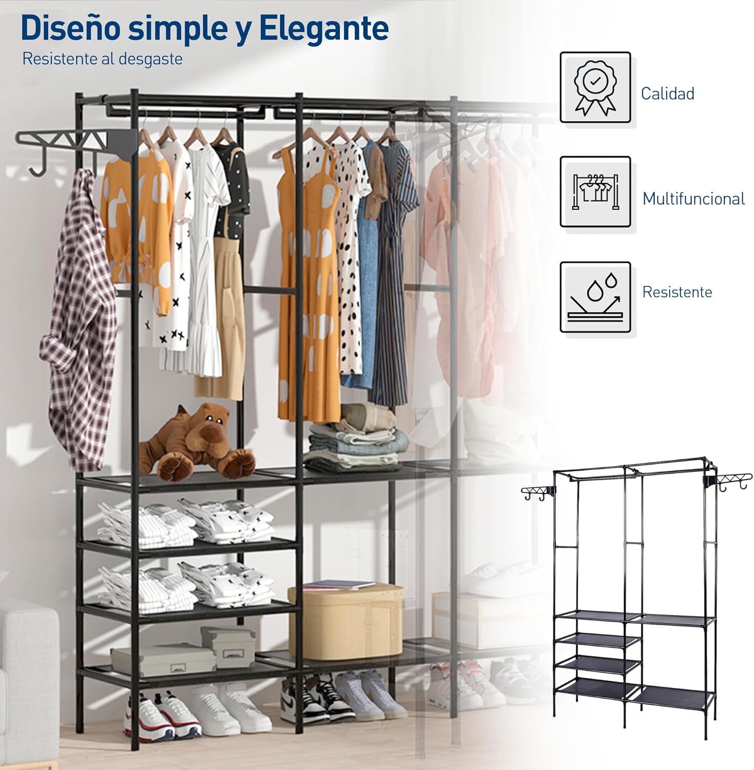 SICANDAENHK📏 GIANT Foldable Closet (173*160*35cm) – Your Messy Clothes’ WORST ENEMY!✅ Store ALL your outfits in one place and keep your home clutter-free.No more digging through piles of clothes!🚀 ClosetGoals StorageHack