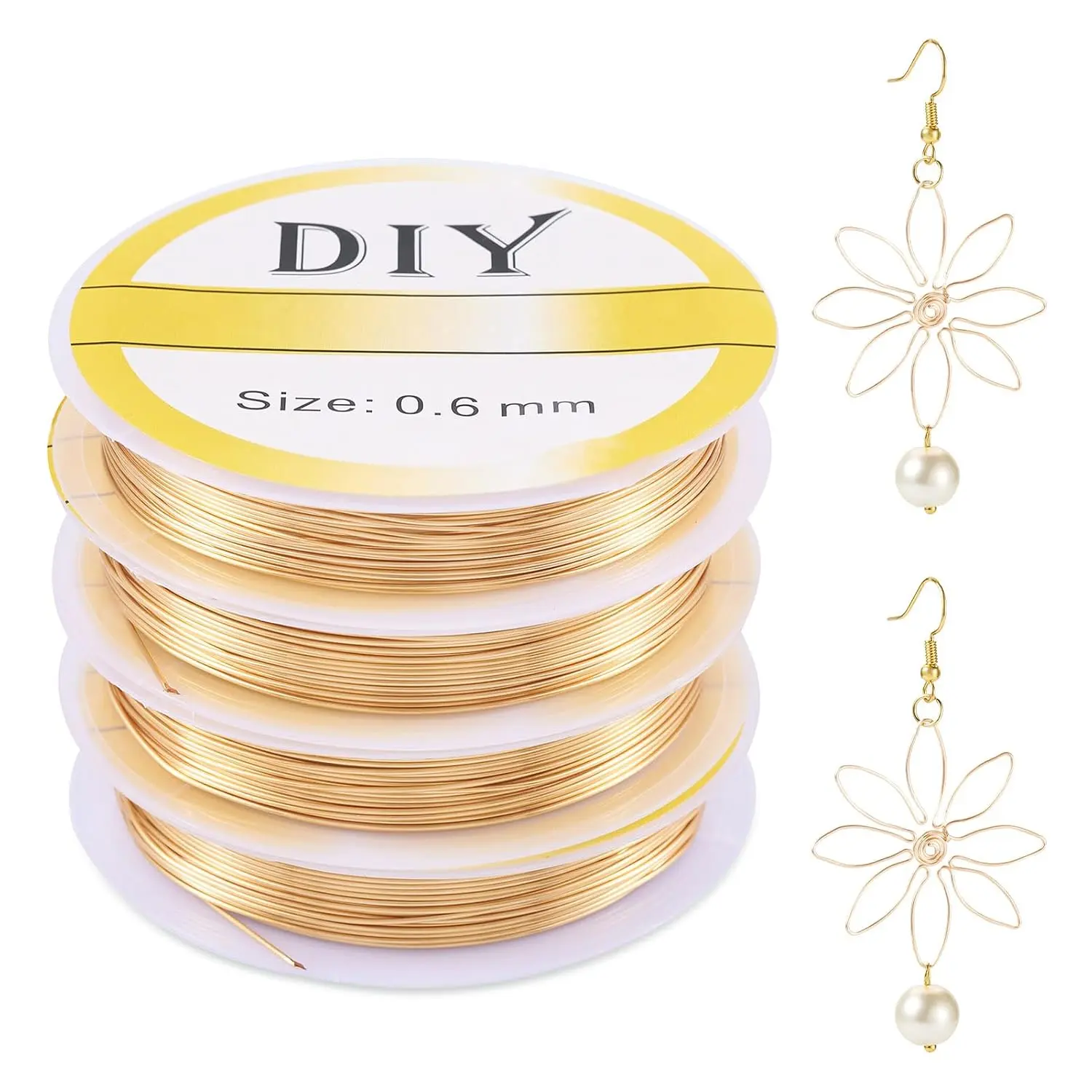 4 Rolls 14K  Wire for  Making, 20 Gauge Copper Wire, Tarnish Resistant,  for Bracelets, Necklaces, DIY Crafts