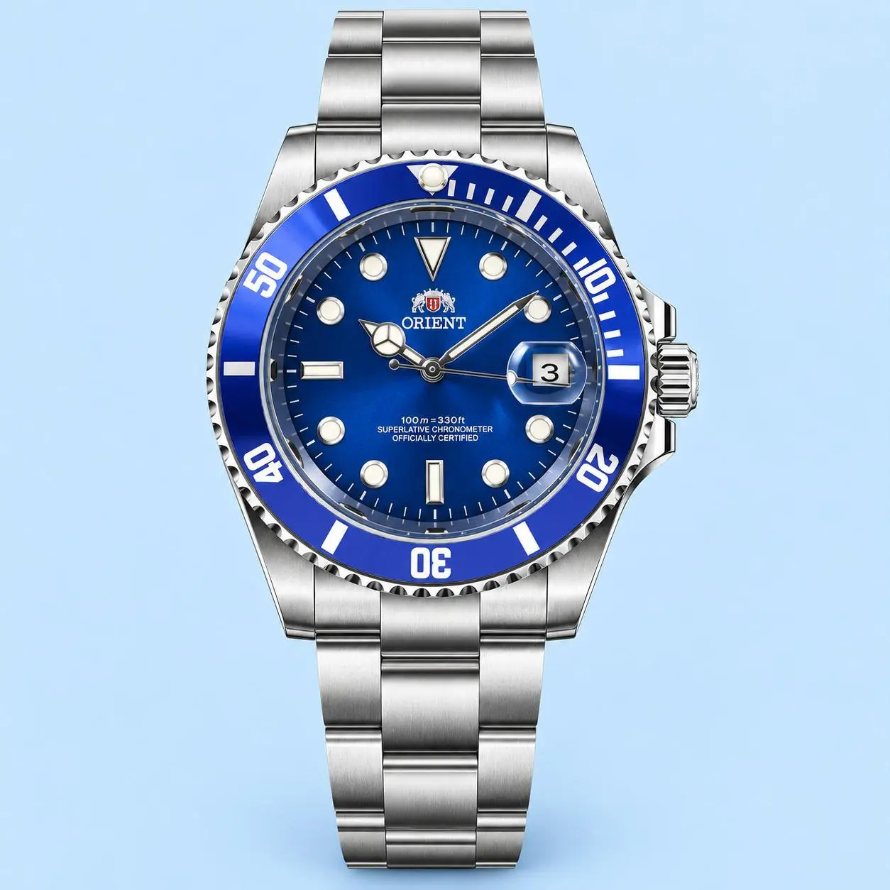 Men's Sporty Automatic Mechanical Wrist Watch - Sapphire Crystal, 100M Water Resistant, Rotating Bezel, Stainless Steel Bracelet, Date Display, Masculine Design, Steel Outer Case, Automatic Wrist Watches, Masculine Wrist Watches