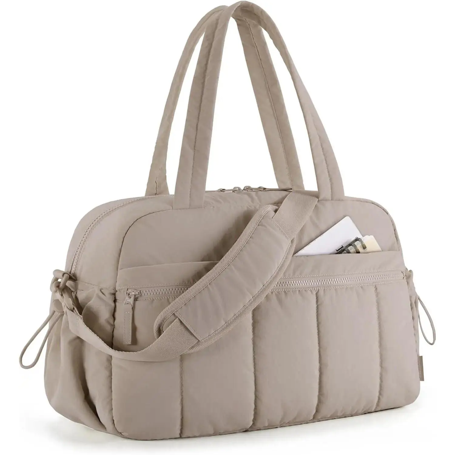 Women's Synthetic Puffer Tote Bag - Lightweight Quilted Shoulder Handbag with Adjustable Strap, Large Capacity for Casual Travel