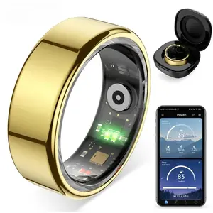 Compact Smart Fitness Ring - 1 Count, USB-Charged Biometric Fitness Tracker, WearableDevice with 5ATM Waterproof, Long BatteryLife, Wireless Portable Temperature & HeartRate Monitor, Unisex Adult Health Tracker,Wearable Devices