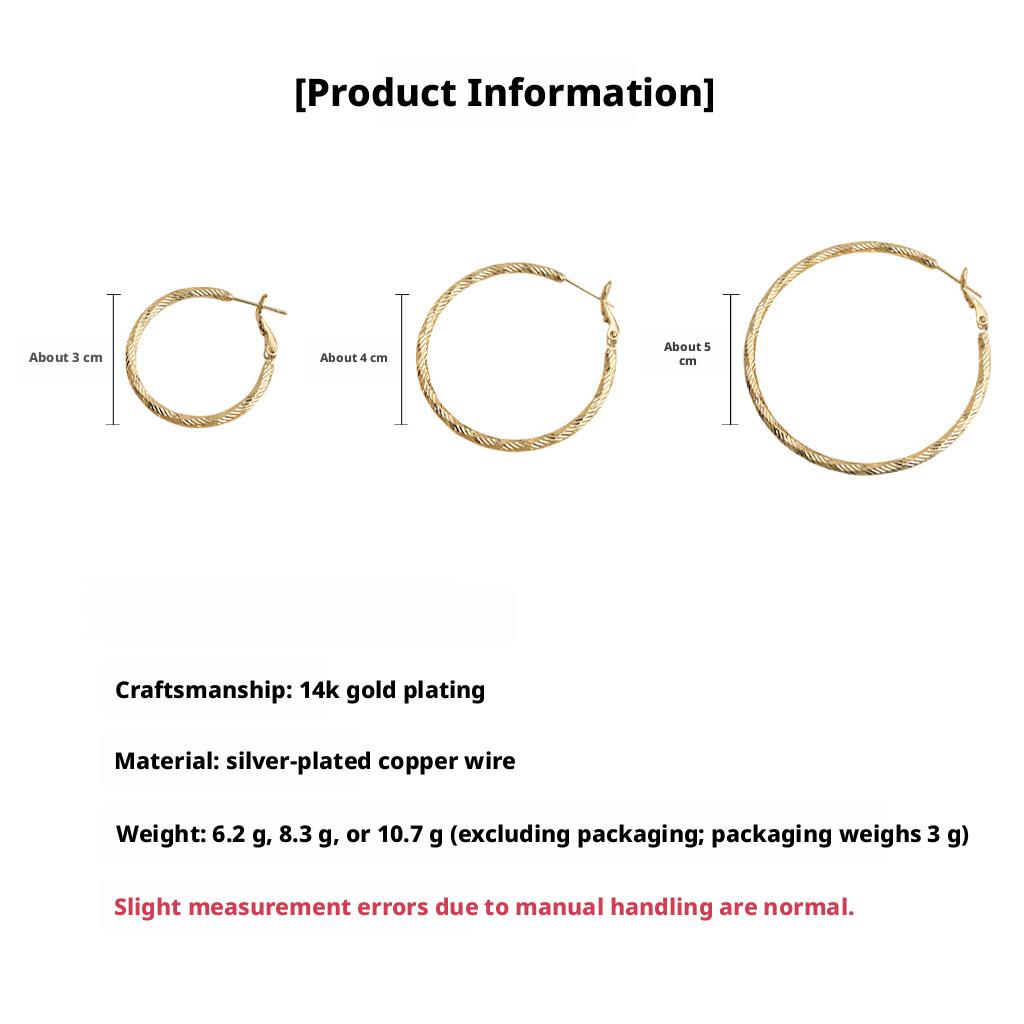 Pair Of  Earrings, Suitable For Women, Elegant Large Circle Design, 925 Silver Color, Hypoallergenic Ear Needles, Suitable For Daily And Vacation Wear, Suitable As Valentine's Day Gift