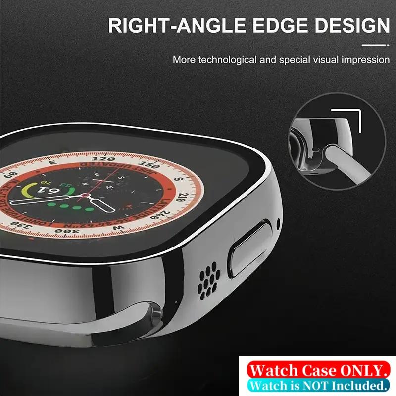 Ultra-Thin Hard PC Watch Screen Protector Case (49mm), Built-In Tempered Glass for iWatch Ultra/Ultra 2, Durable Protective Cover