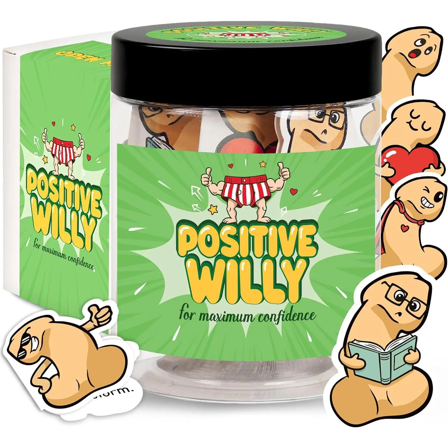 Emotional Support Funny Jar with 60 Positive Cards, Funny Gifts for Birthday, Christmas, White Elephant , Weird Stuff Gags Gifts for Men, , Boyfriends, Husband Adult