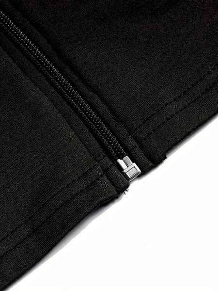 Plus Size Solid Zip Up Hooded Top & Skinny Pants Set, Casual Long Sleeve Hooded Outerwear & Trousers for Women, Women's Christmas and New Year Two-piece Outfits for Spring & Fall