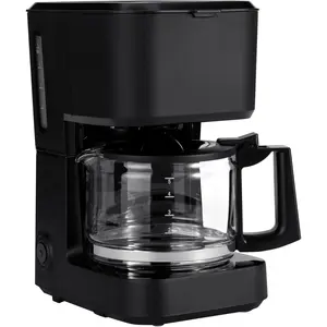 5 Cup Drip Coffee Maker with Glass Coffee Pot (0.8 Qt), Auto Shut-off, Auto Pause, Removable Filter Basket, Matte Black