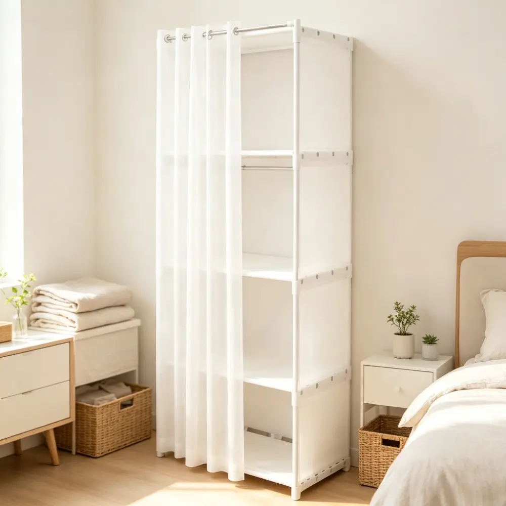 Creative Floor-Standing Dust-Proof Storage Cabinet, Single Row Simple Shelf, Multi-Functional Organizer for Bedroom Living Room