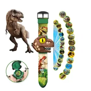 Dinosaur Design Projection Watch, Electronic Foldable Watch with Adjustable Digital Screen, 3D Cartoon Animal Pattern, Boy Girl Birthday Gift, Digital Watches