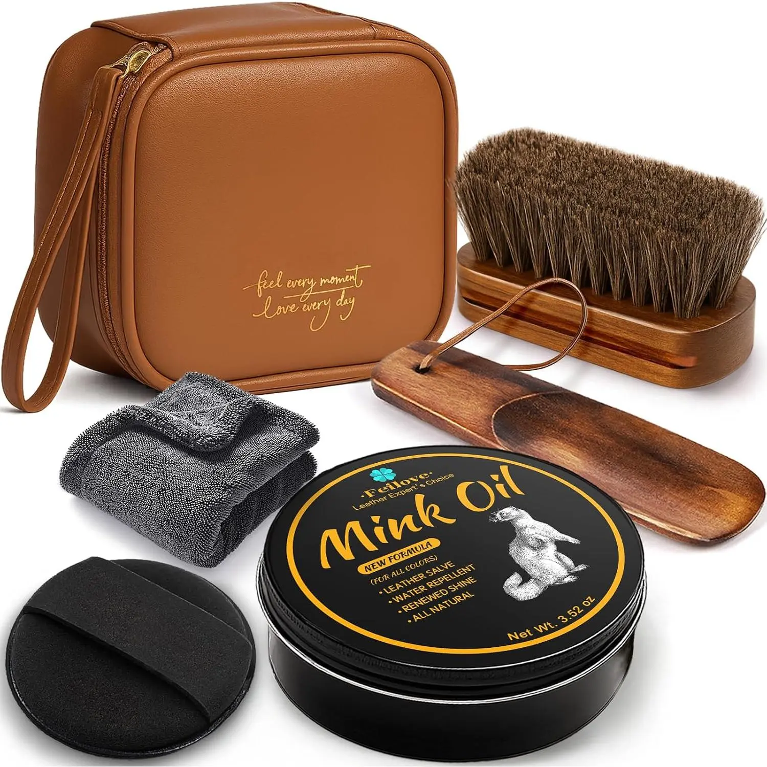 4-in-1 Mink Oil Leather Conditioner and Cleaner 3.52 oz - Premium Waterproof Formula for Boots and ShoesGift.