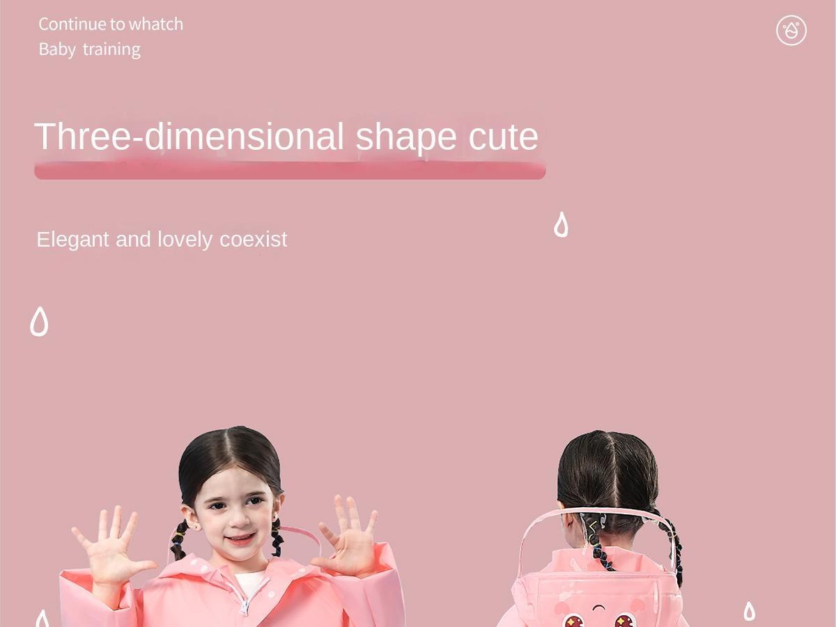 Children's Raincoat Girls Boys Kindergarten Preschool Elementary School Preschool Backpack Location Waterproof Raincoat for Kids