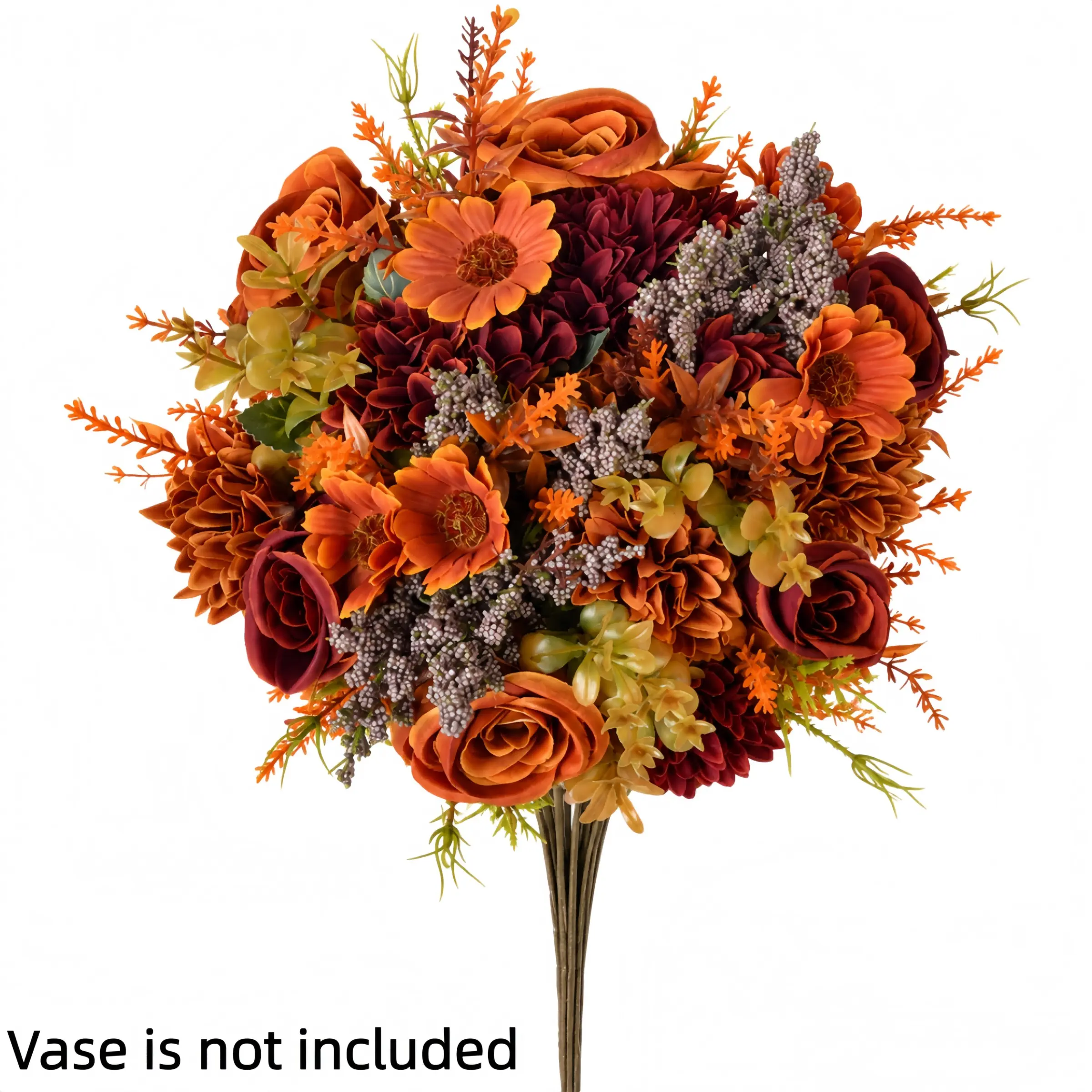 12pcs Autumn Rose Bouquets, No Water Needed, Long-Lasting Beauty, Ideal for Home Decor, Thanksgiving, Halloween, Weddings, Parties