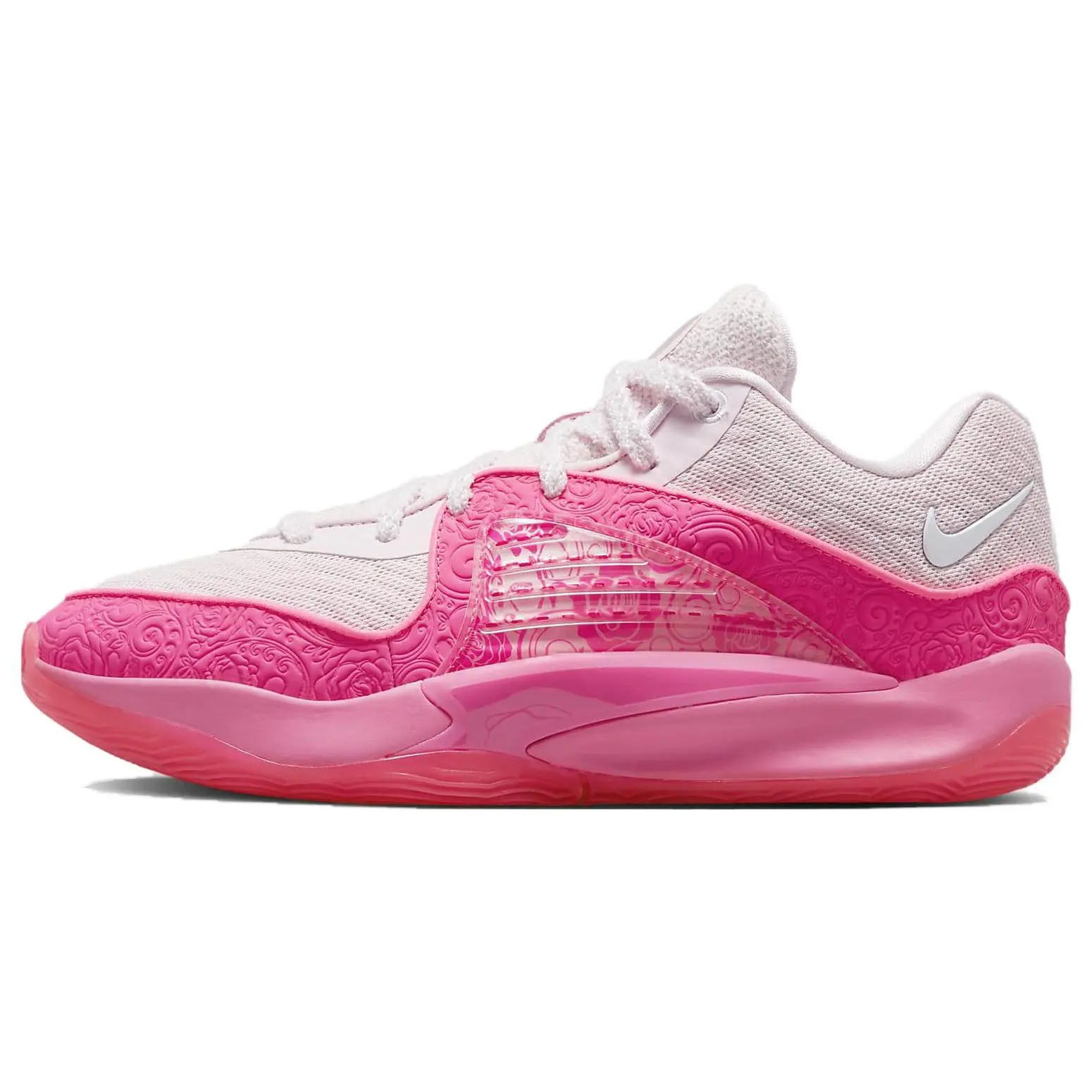 Nike KD 16 NRG EP Aunt Pearl Basketball Shoes – Unisex, Round-Toe, Low-Top, Pink and White Verifiable, with credentials and supporting global authentication