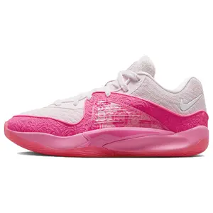Nike KD 16 NRG EP Aunt Pearl Basketball Shoes – Unisex, Round-Toe, Low-Top, Pink and White Verifiable, with credentials and supporting global authentication