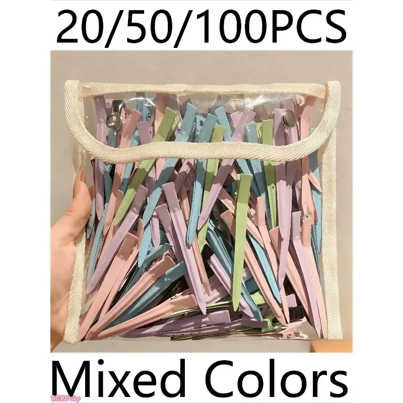 [WER21]20pcs/50pcs/100pcs Seamless Duckbill Hair Clip Set, Puffy Root Lifting Styling Clips, Random Colors, Essential Daily Hairstyle Accessories, Hair Accessories For Braids, Hair Volume Clip