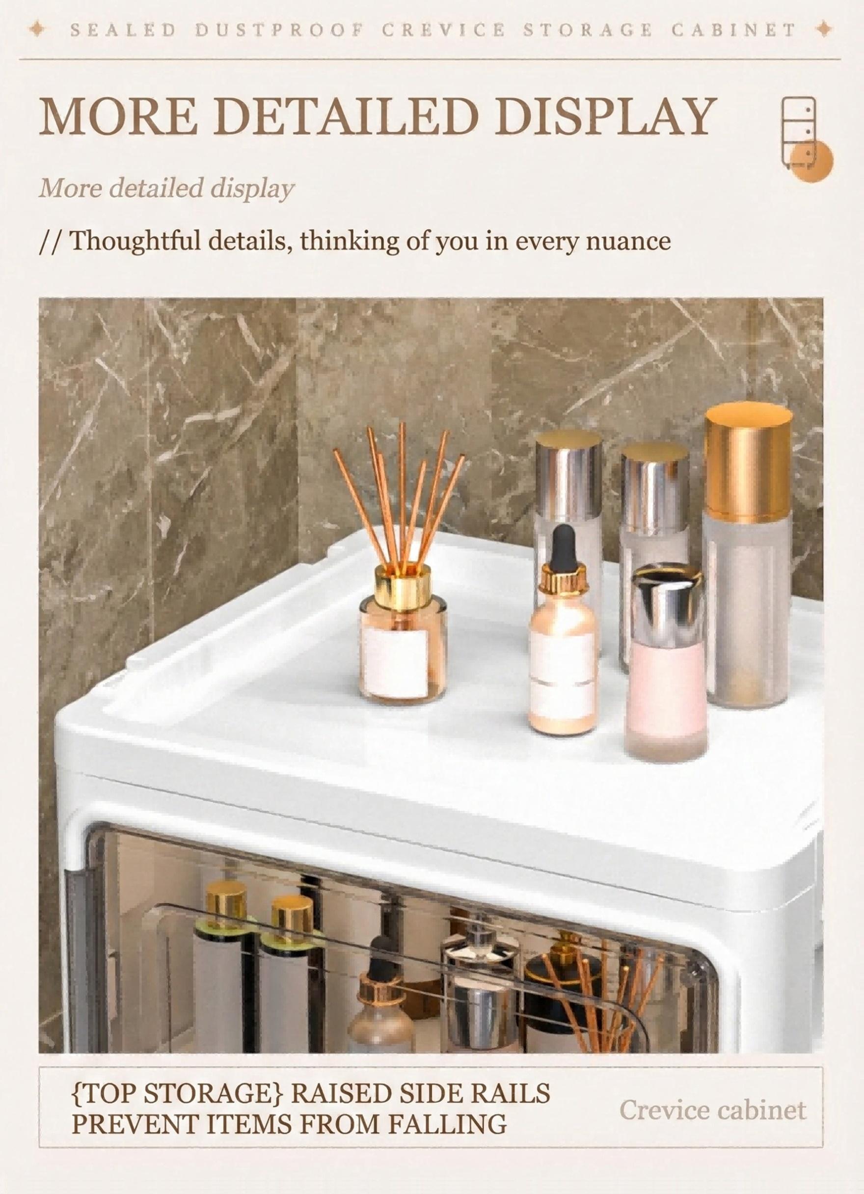 Naviconvex 8.7/12.6 Slim Storage Cabinet with Doors, 2-5 Tier Narrow Space Organizer, Large Capacity Freestanding Bathroom Kitchen Laundry Room Storage Solution