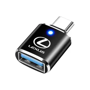 Type-C to USB 3.0 OTG Adapter, Connector Type-C OTG Converter for Lexus Fsport Gx470 Rx330 Is250 Lx570 Lx600 Ct200h Rx350