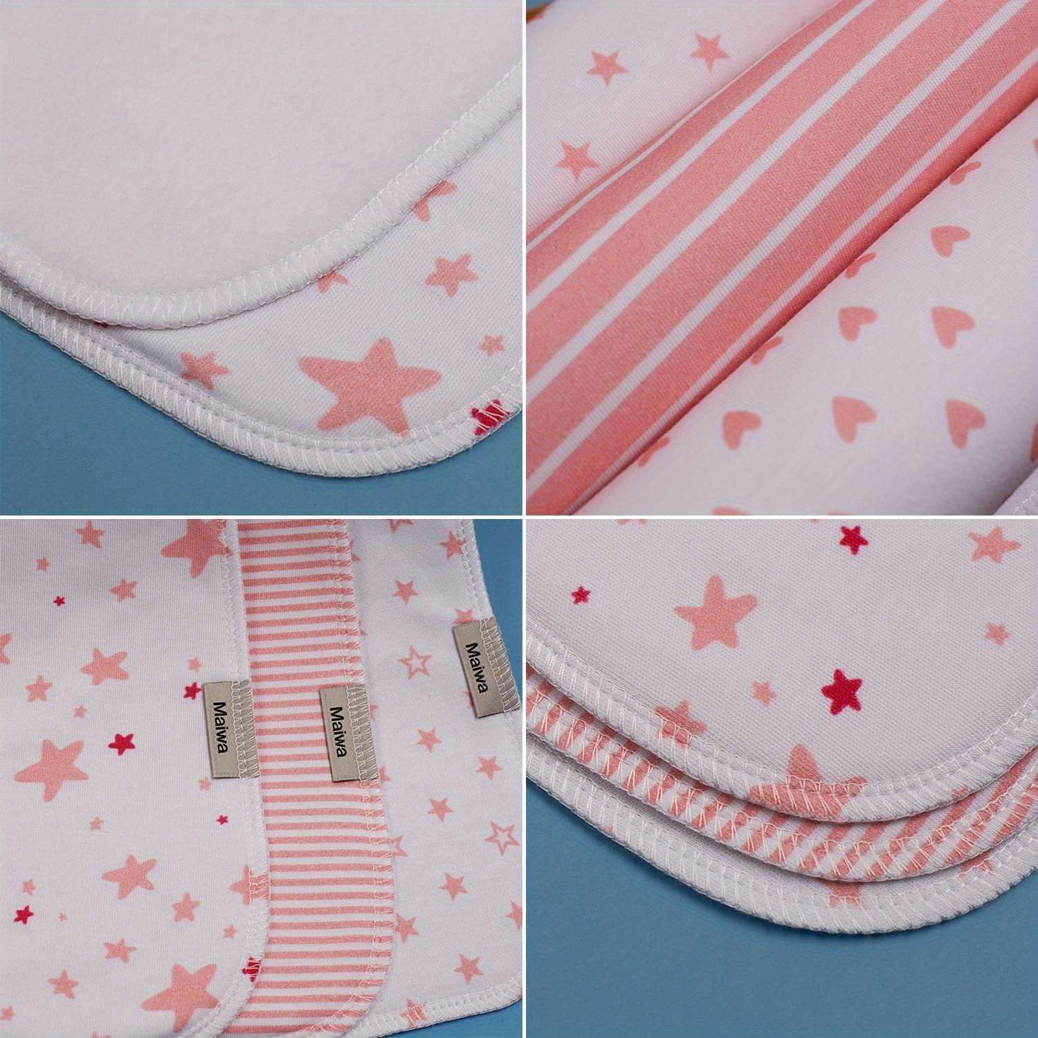 5 Pack Four-Layer Muslin Baby Burp & Feeding Cloths – Soft Absorbent Bibs & Towels for Boys & Girls, Breathable Newborn Nursing Cloths for Spit-Up & Drooling