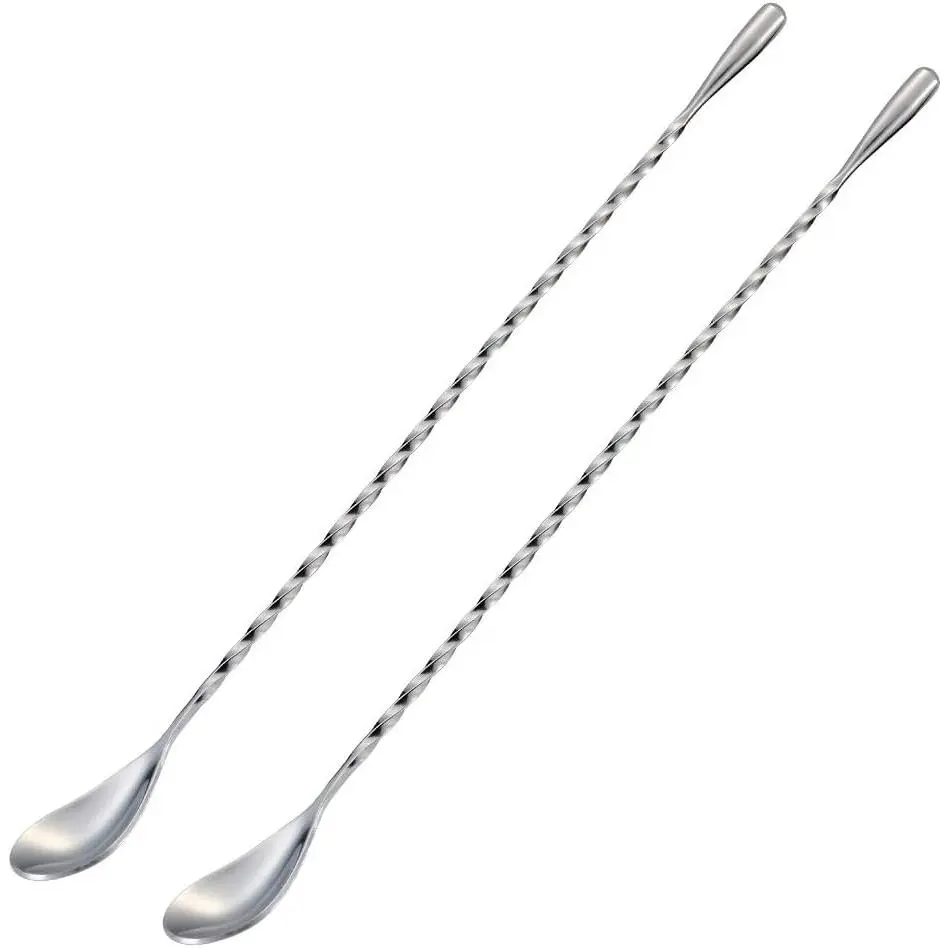 Bar Spoon  Mixing Stirrers for Drink, Stainless Steel 12 Inches Long Handle,  2 count