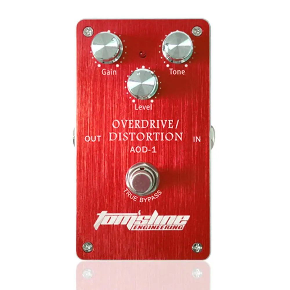 AOD-1 Overdrive Distortion Effect Pedal, Tube Distortion Simulation with Internal FET Transistor, High Gain & Ultra Low Noise, Low Power Consumption, Gain/Tone/Level Controls, True Bypass Guitar Stompbox