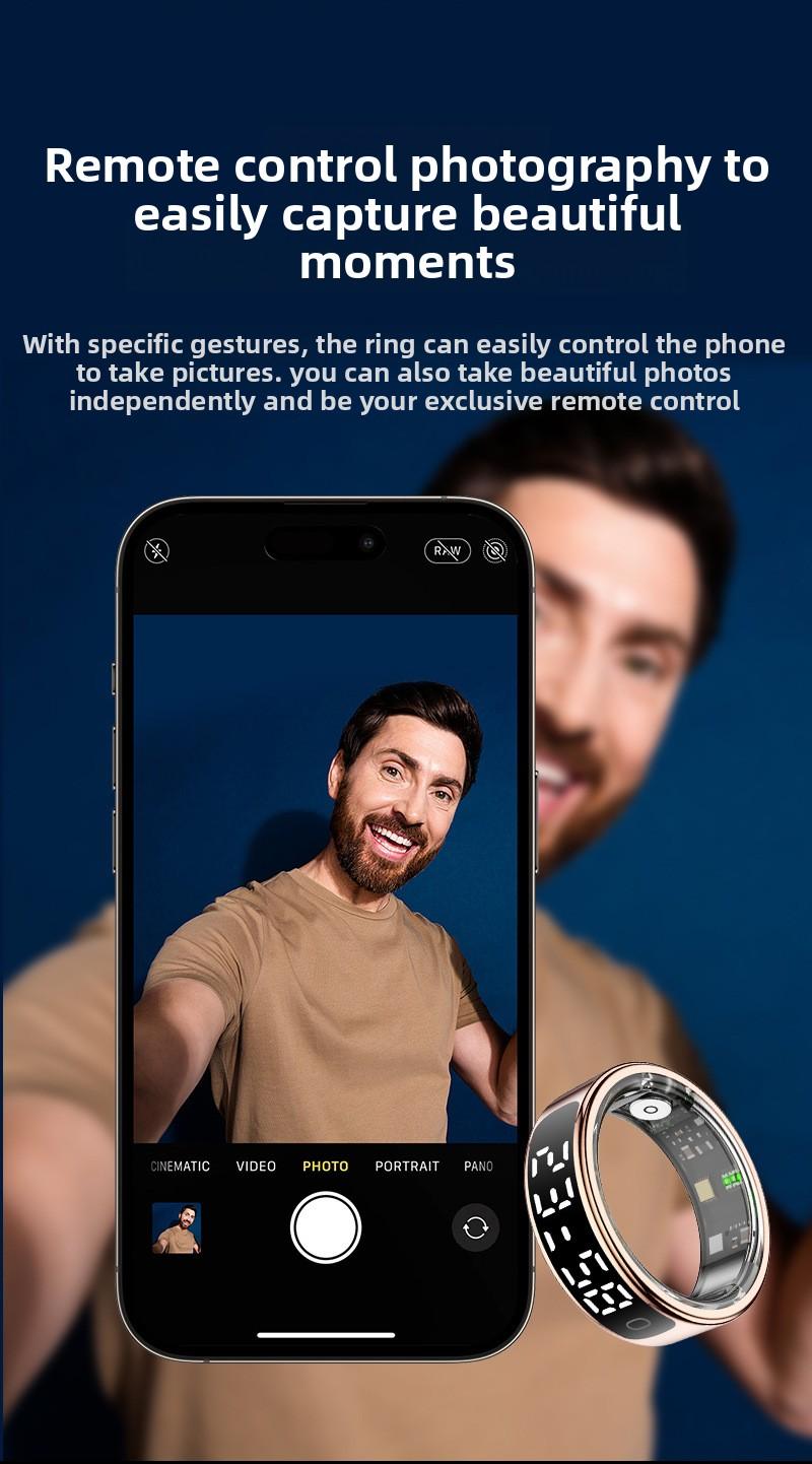 R13 Smart Ring Blood Oxygen Monitor Step Counter Sleep Tracker Bluetooth Fitness Activity Tracker for Health Monitoring Sports Exercise Tracking with Display