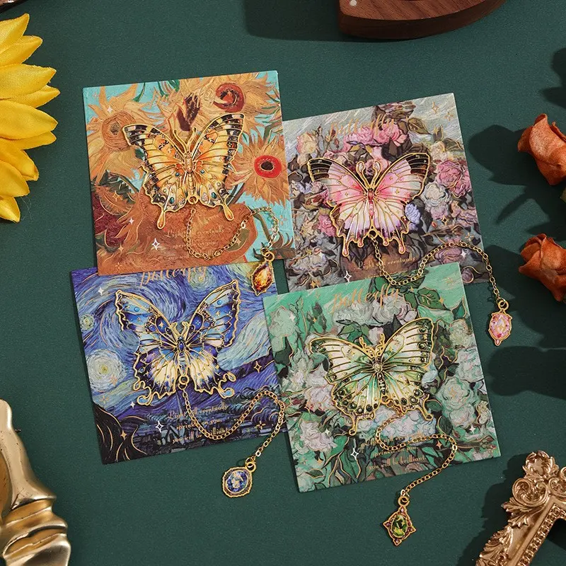 Metal Butterfly Bookmark, Oil Painting Theme Book Clip, Creative Art Bookmark, Cute Reading Gift, Ideal for Book Lovers, Women, Writers, Readers