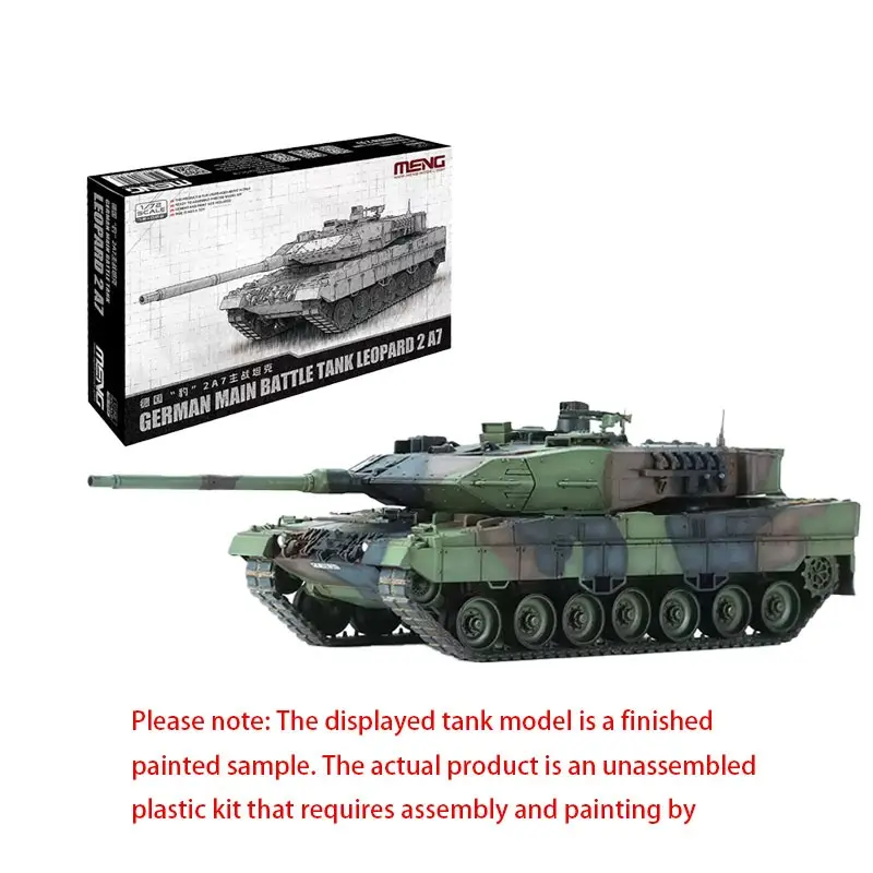 Meng 72-002 1/72 German Main Battle Tank Leopard 2 A7 Model Kit, Detailed Military Vehicle Replica, Collectible Scale Model
