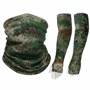 21 Style Camo UV Protection Kit, Ice Silk Cooling Neck Gaiter Face Mask & Sun Sleeves for Cycling Fishing Hiking