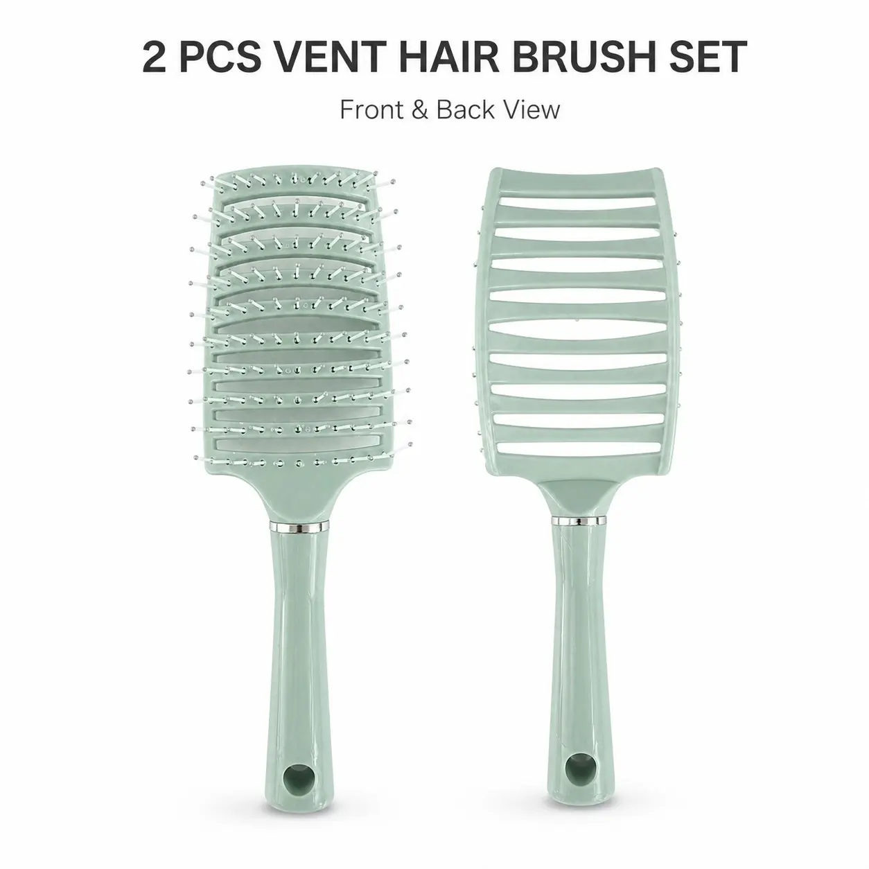 2 Pack Vent Hair Brush Set, Curved Vented Detangling Brush for Wet & Dry Hair, Lightweight Paddle Brush for Blow Drying, Anti Tangle Brush, Hairbrush, Detangler Brush