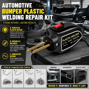 Professional Plastic Welding Kit for Cars: Heavy Duty Bumper Repair Gun with 200 Welding Nails, High-Precision DIY Auto Body Fixing Tool, Industrial-Grade Multi-Function Welding Set for Fast Automotive Restoration