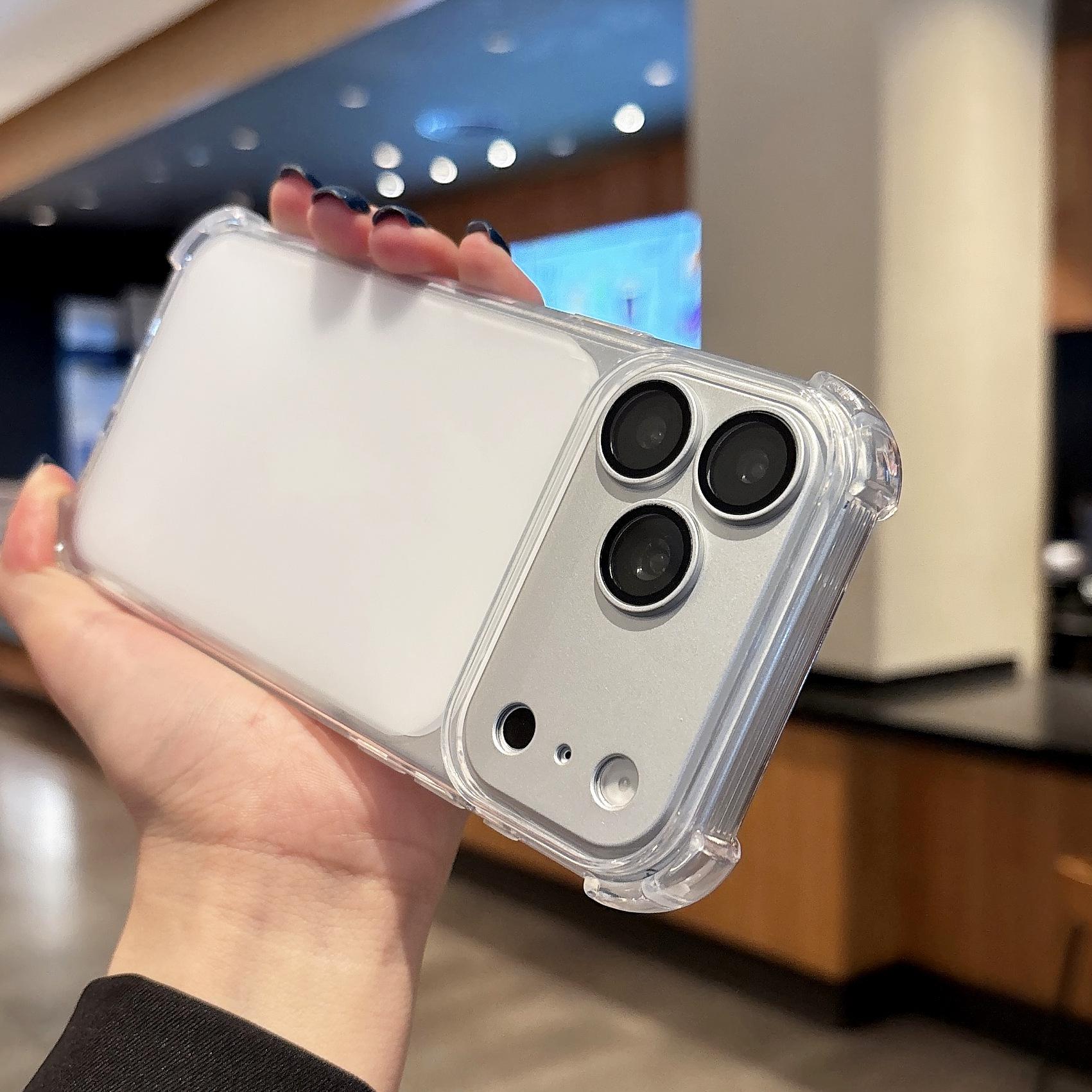 Four-corner anti-drop detachable lens case that instantly transforms into a 17-inch one, suitable for iPhone 17/16/15/14/13, shockproof and anti-drop full-coverage protective case with large viewing window